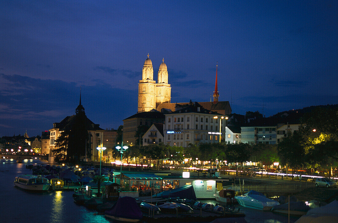 Evening, Limmat, Zuerich Switzerland