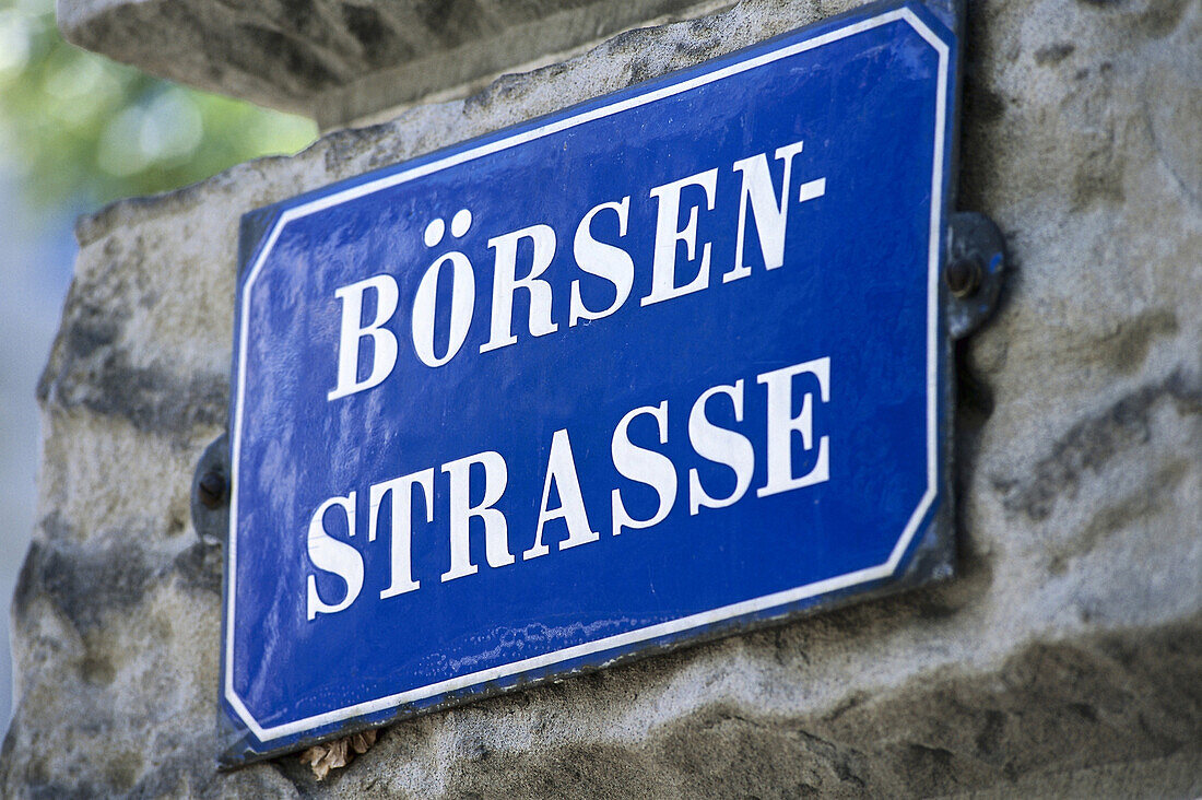 Street name sign, Zurich Switzerland