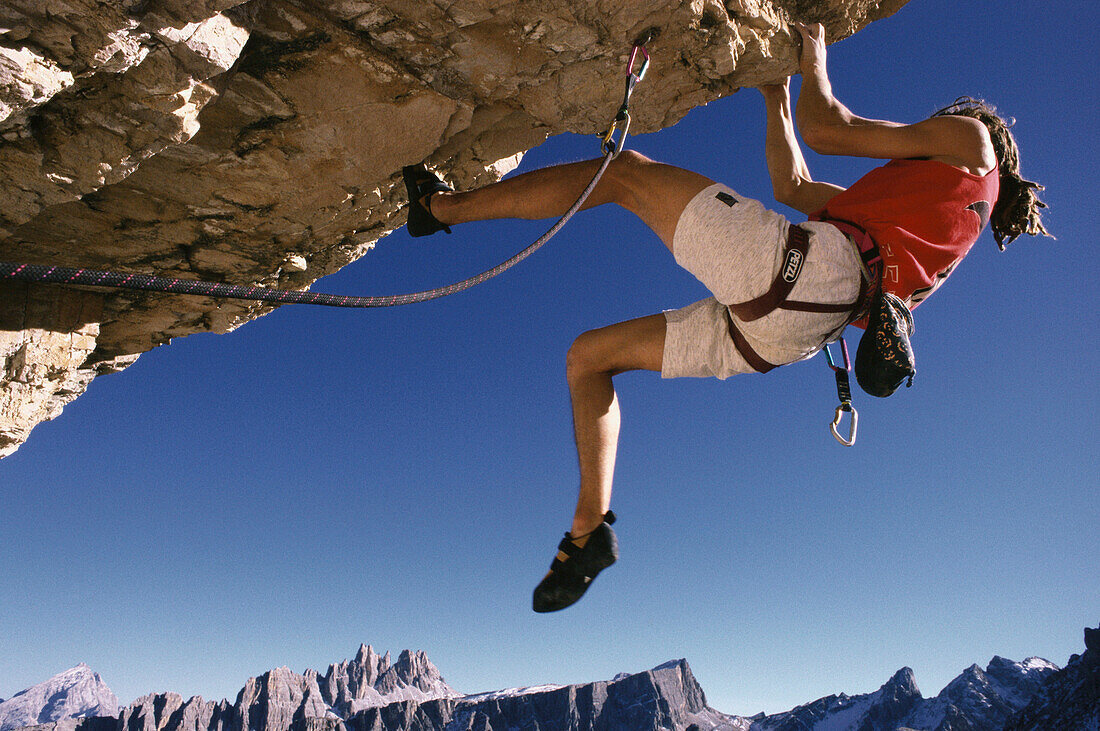 Alpinkletterer, Free Climbing, Dolomiten, Italien