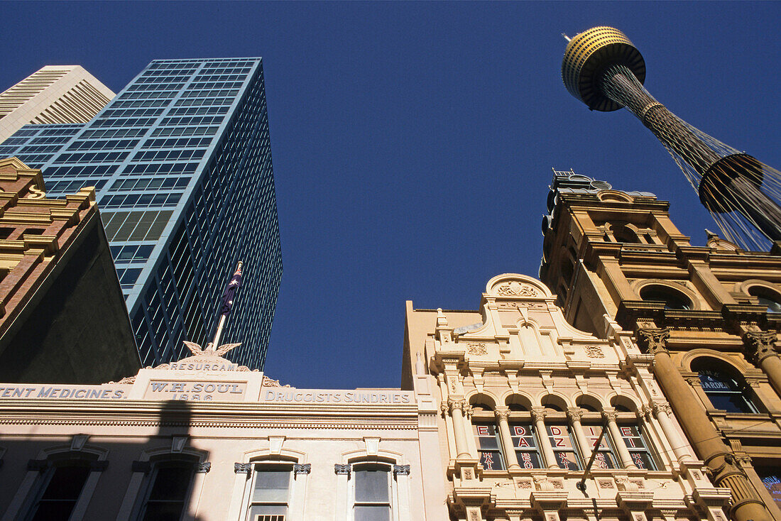 City centre with AMP Tower, Sydney, Australien, city centre, highrise with AMP Tower, Skyline, old and new architecture
