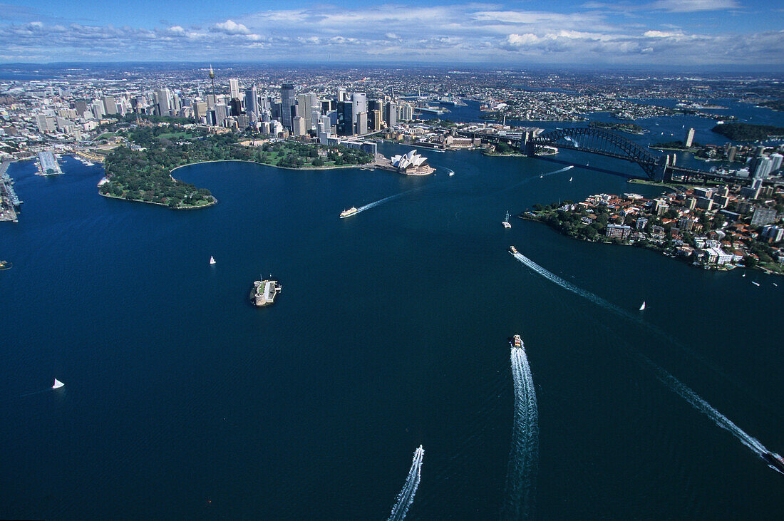 Sydney Harbour from the air, Australien, NSW, Sydney Harbour aerial photo