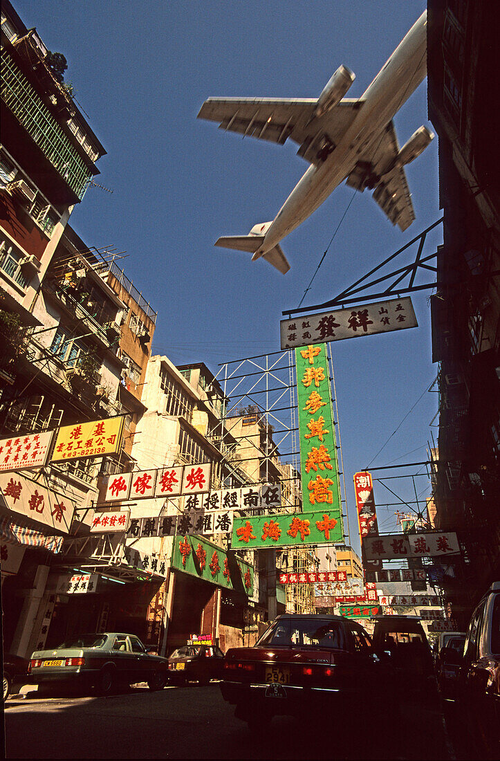 Einflugschneise in Kowloon-City, Hongkong Airport Hongkong, China