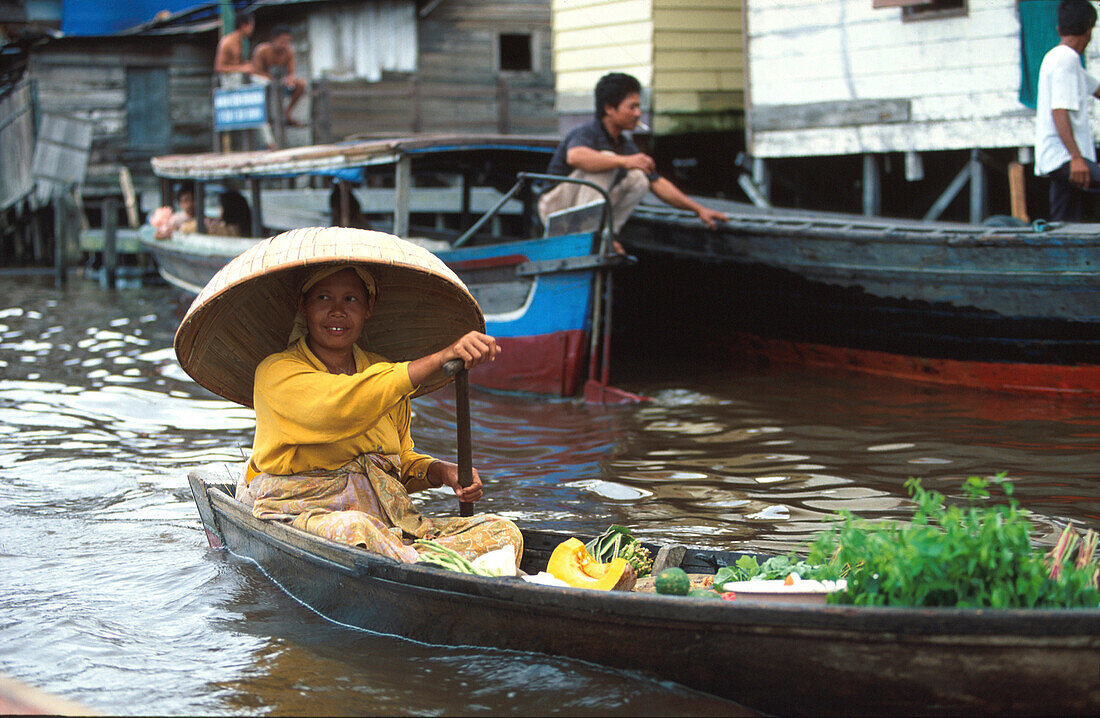 Banjarmasin, Schwimmender Markt Südkalimantan, Indonesien