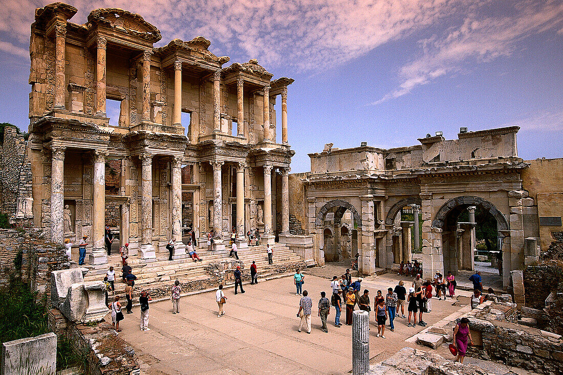 Celsus Bibliothek und Südtor, Antike Stadt Ephesus Türk. Ägäis, Türkei