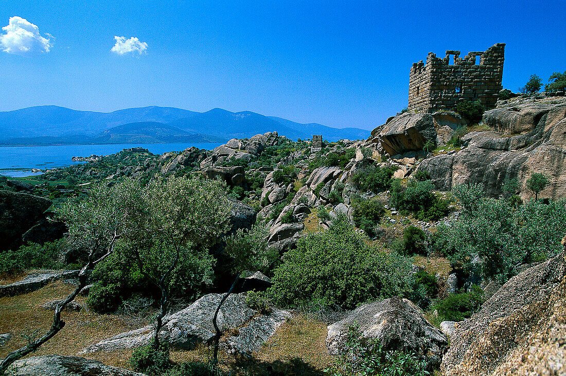 Ancient city of Herakleia, lake Bafa, Latmos mountains, Southwest Turkey, Turkey