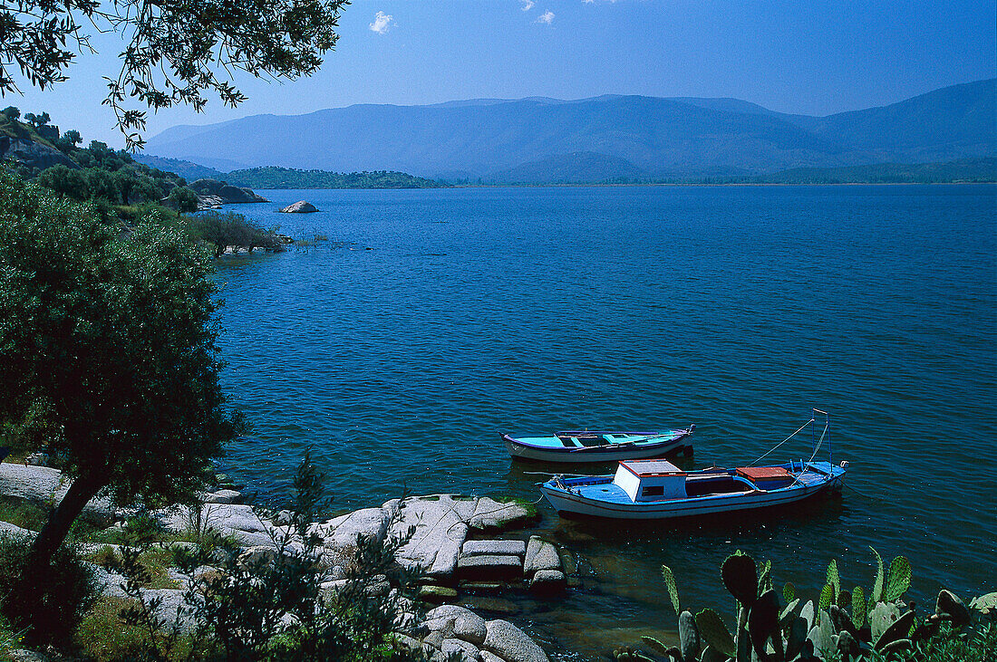 Fishing boats, Lake Bafa, Southwest Turkey, Turkey