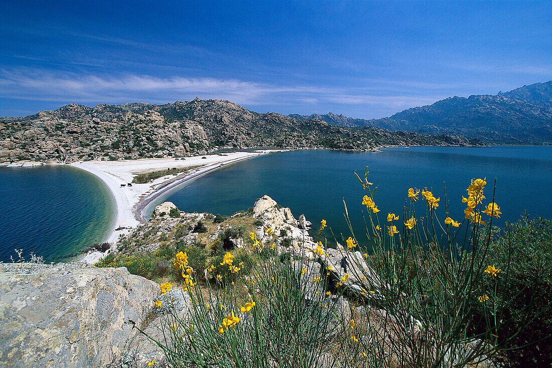 Sandy beach, Twin islands, Lake Bafa, Southwest Turkey, Turkey