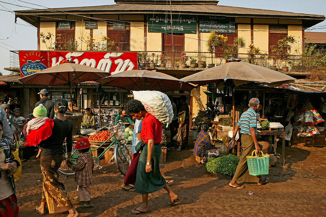 Market day in Bago, Myanmar