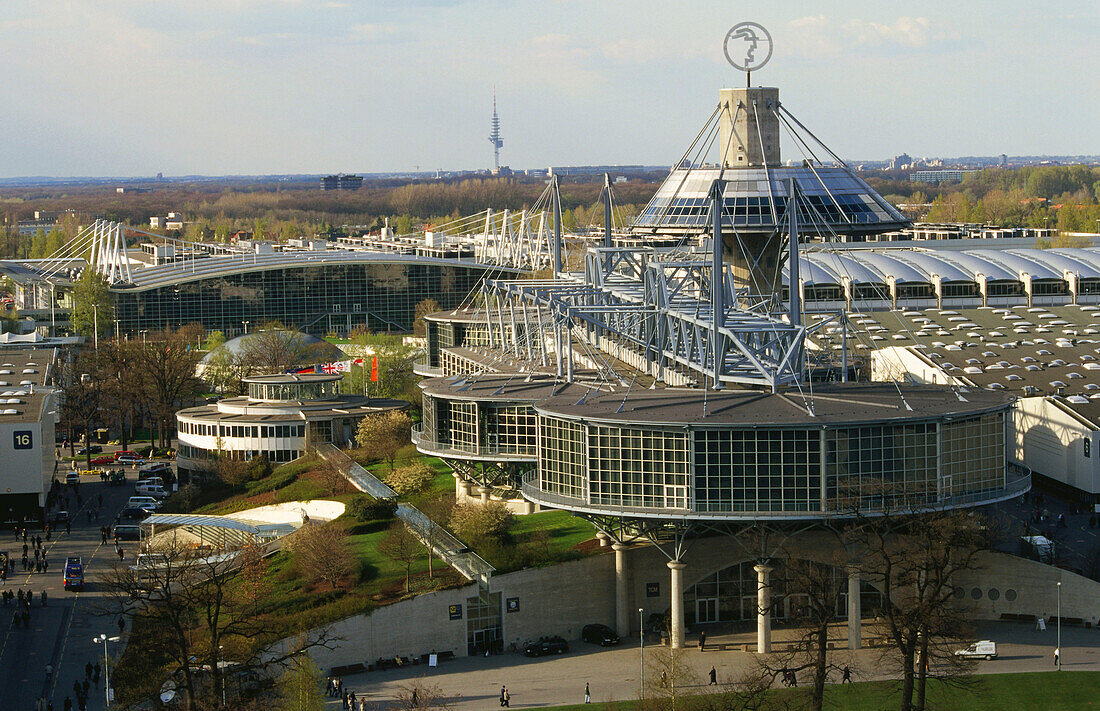 Congress center and view of whole area, CEBIT fair, Hanover, Lower Saxony, Germany