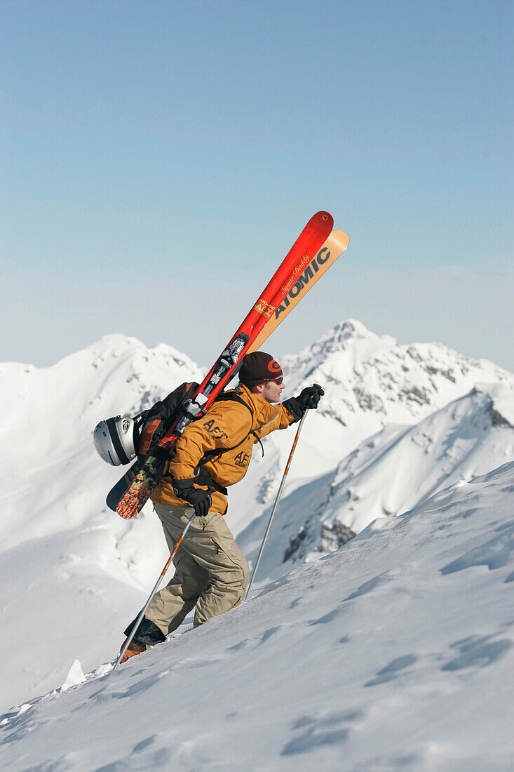 Skifahrer, Lech, Österreich Europa