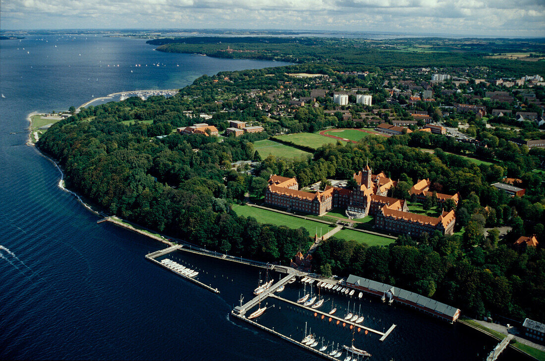 Luftbild, Flensburger Schloss & Förde, Schleswig-Holstein, Deutschland