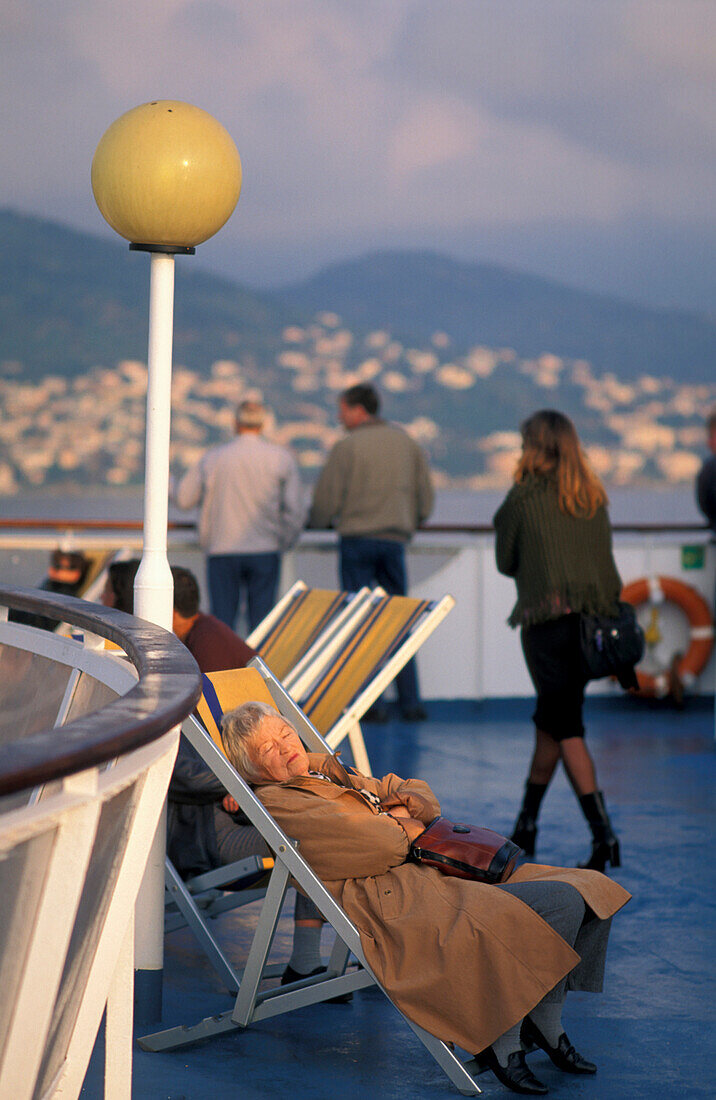 The deck from the ferry, Bastia, Corsica, France