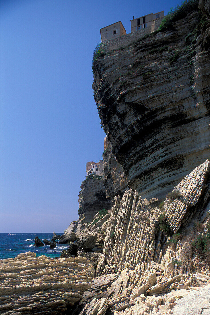 Chalk cliffs of Bonifacio, Bonifacio, Corsica, France