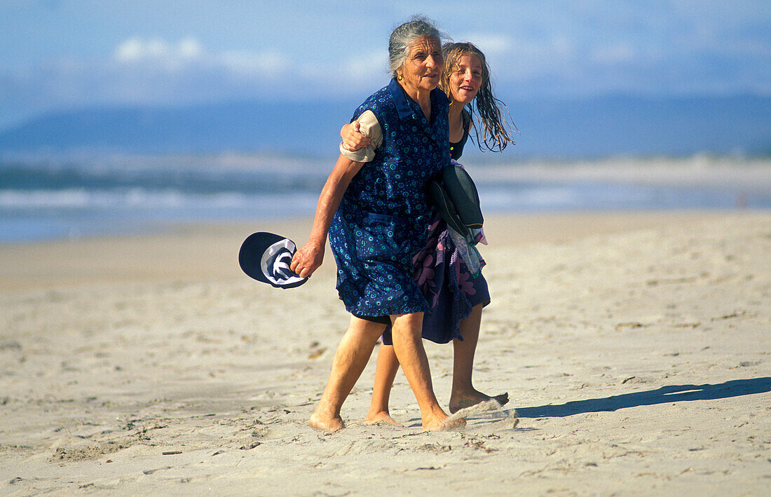 Women on beach, Esposende, Portugal