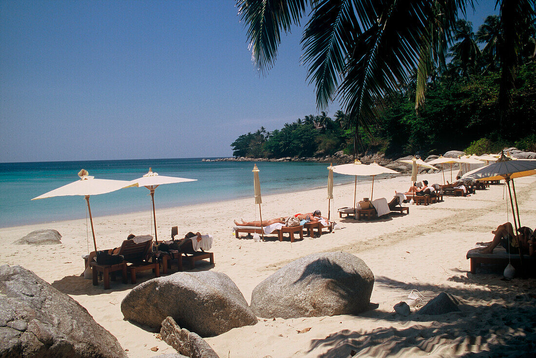 Hotel beach, Amanpuri, Phuket, Andaman Sea, Thailand