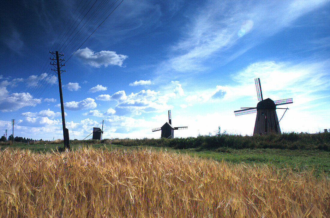 Windmühlen auf Saaremaa, Estland Baltische Staaten