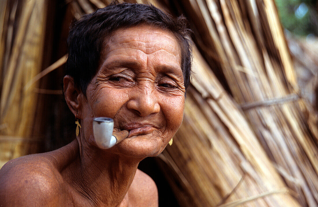 Woman, Pipe, Tikopia, Temotu Province Solomon Islands, South Pacific