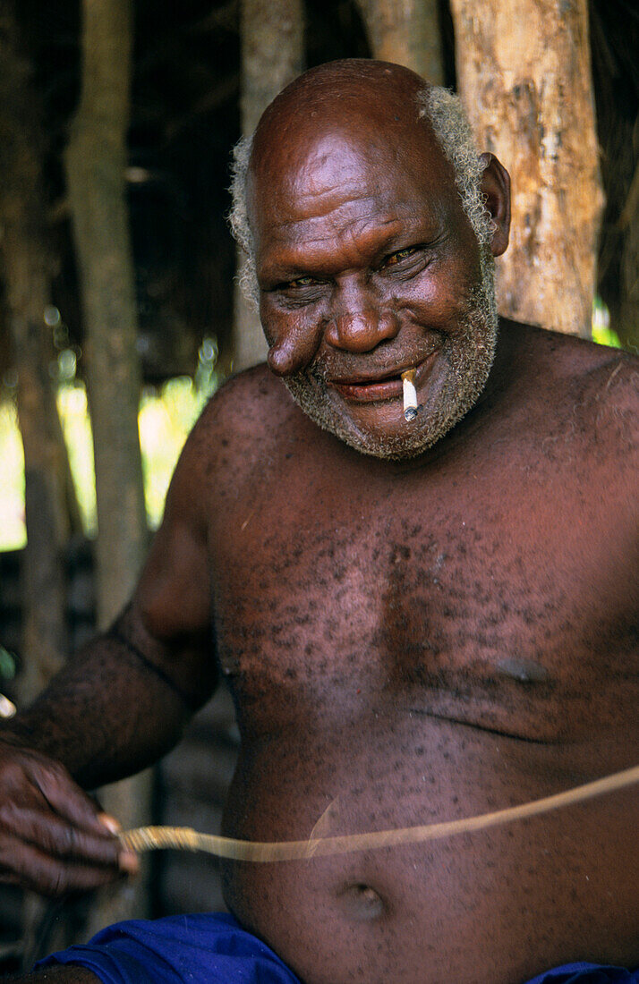 Old Man, Shellmoney, Rabaul, East New Britain, Papua New Guinea Melanesia, South Pacific