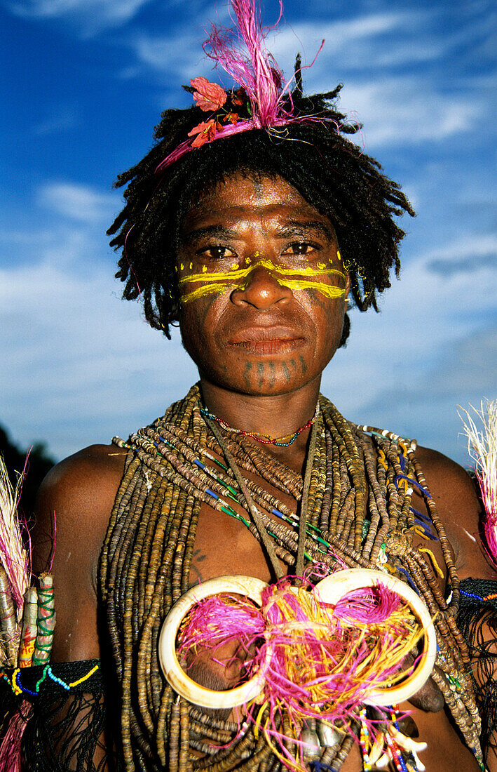 Portrait of a native man, Rabaul, Melanesia, Papua, New Guinea