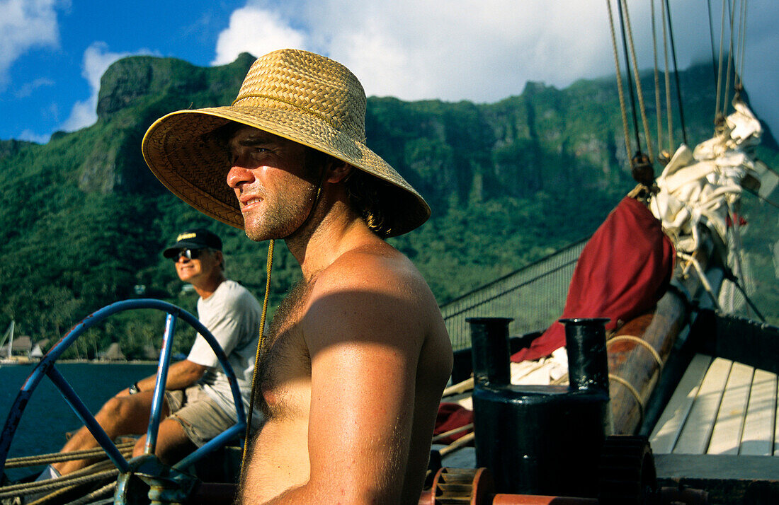 Sailing Ship in Cooks Bay, Moorea, French Polynesia, South Pacific