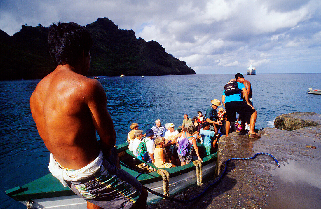 Louis, Tourists, Marquesas French Polynesia, South Pacific