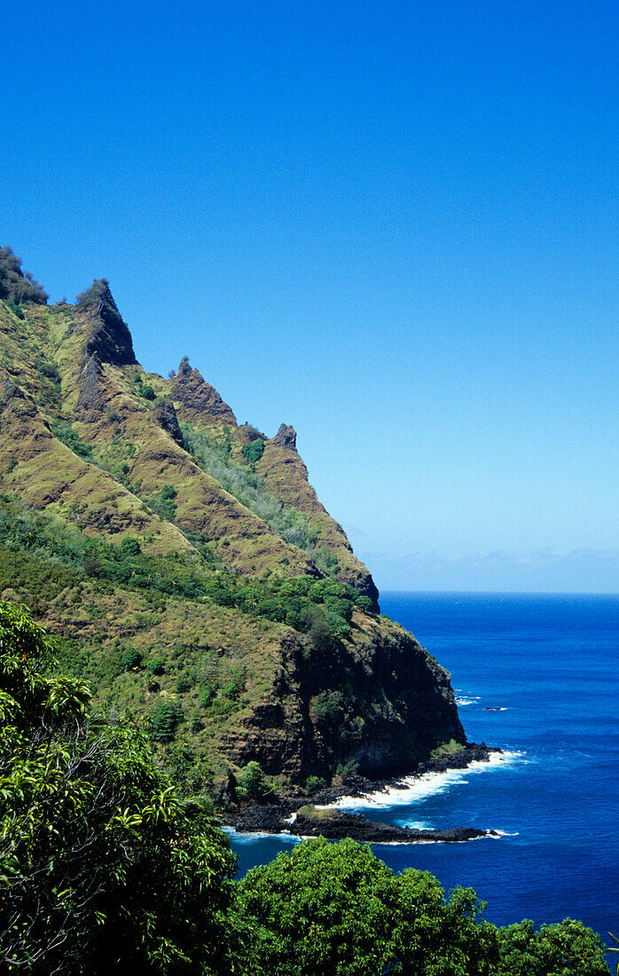 Omoa, Cliff, Omoa, Fatu Hiva, Marquesas French Polynesia, South Pacific