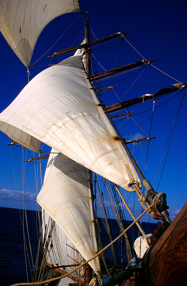 Fore mast, Sailing vessel, Sailing Vessel, Bora Bora, French Polynesia, South Pacific, PR