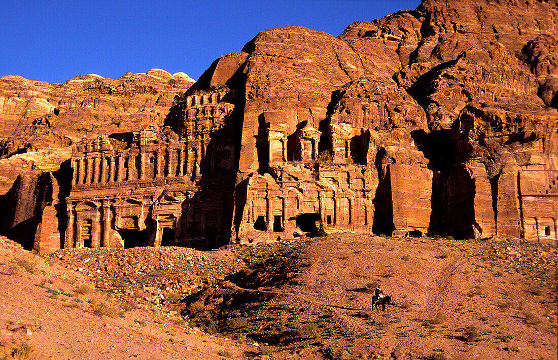 Antike Felsenstadt Petra, Nabatäer, Kulturerbe, Donkey, Petra, Jordan, Middle East
