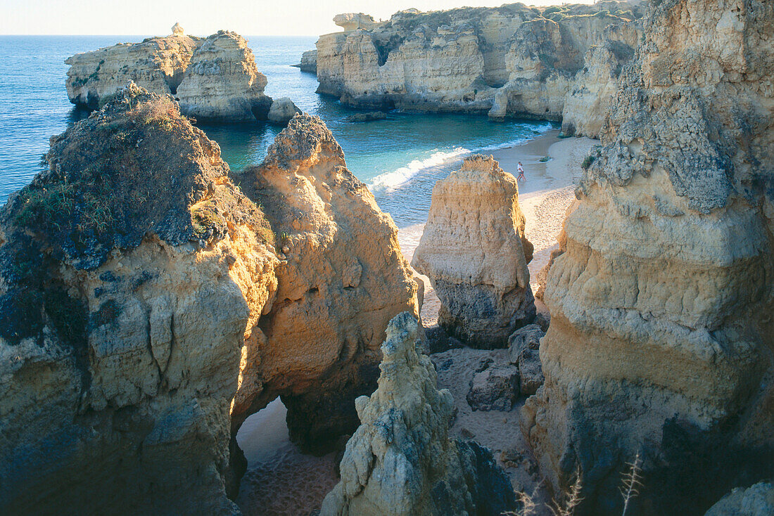 Felsküste, Praia Sao Rafael, Albufeira, Algarve, Portugal