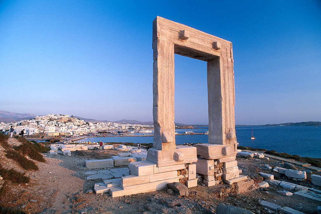 Gate of temple, Palatia, Chora, Naxos, Cyclades, South Aegean, Greece