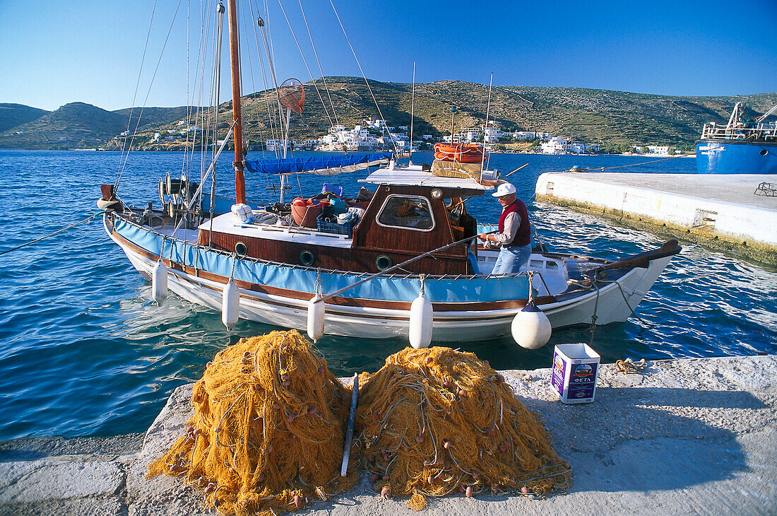 Harbour, Katapola, Amorgos, Cyclades, South Aegean, Greece