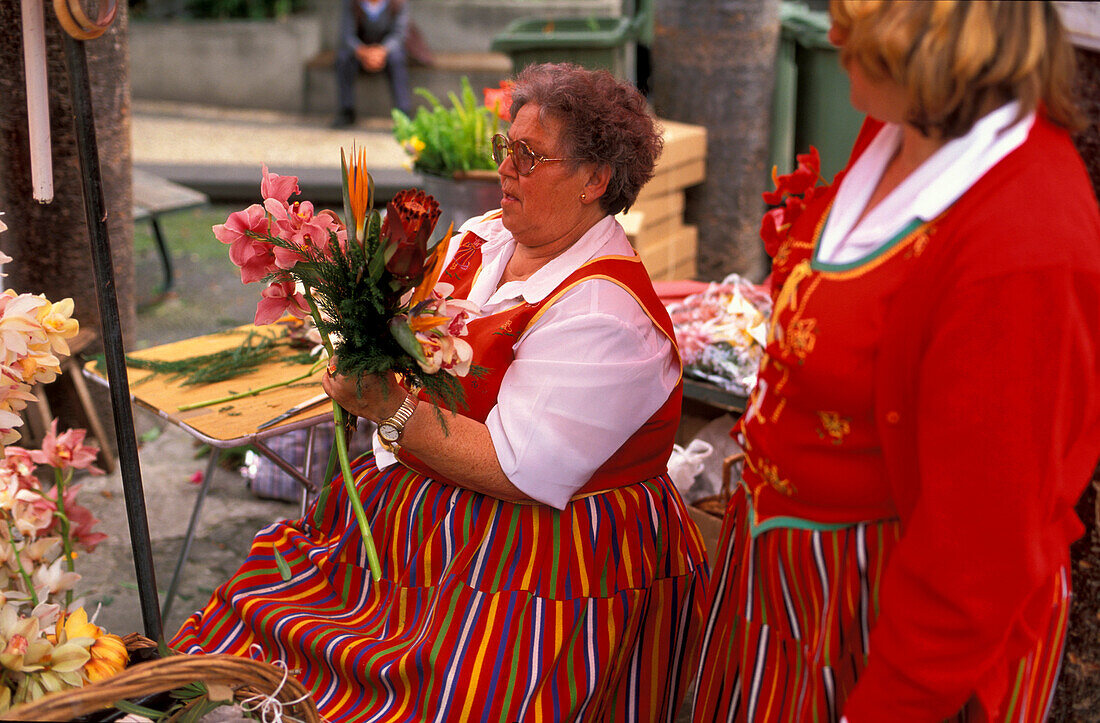 Flower seller, Se Catedral, Funchal Madeira, Portugal