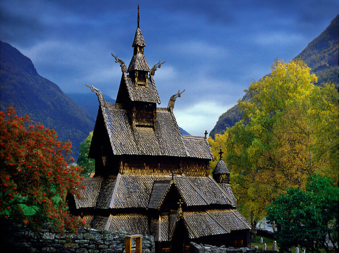 Stabkirche, Borgund, Norwegen, Skandinavien