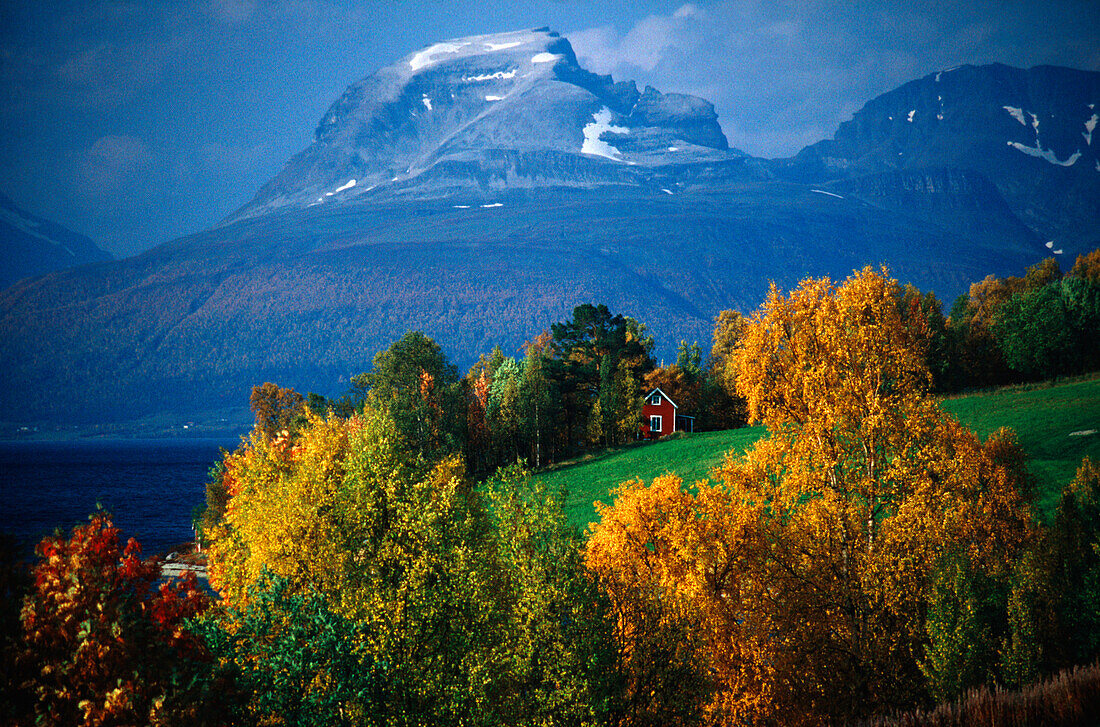 Wooden house near Tromso, Troms, Province, Norway