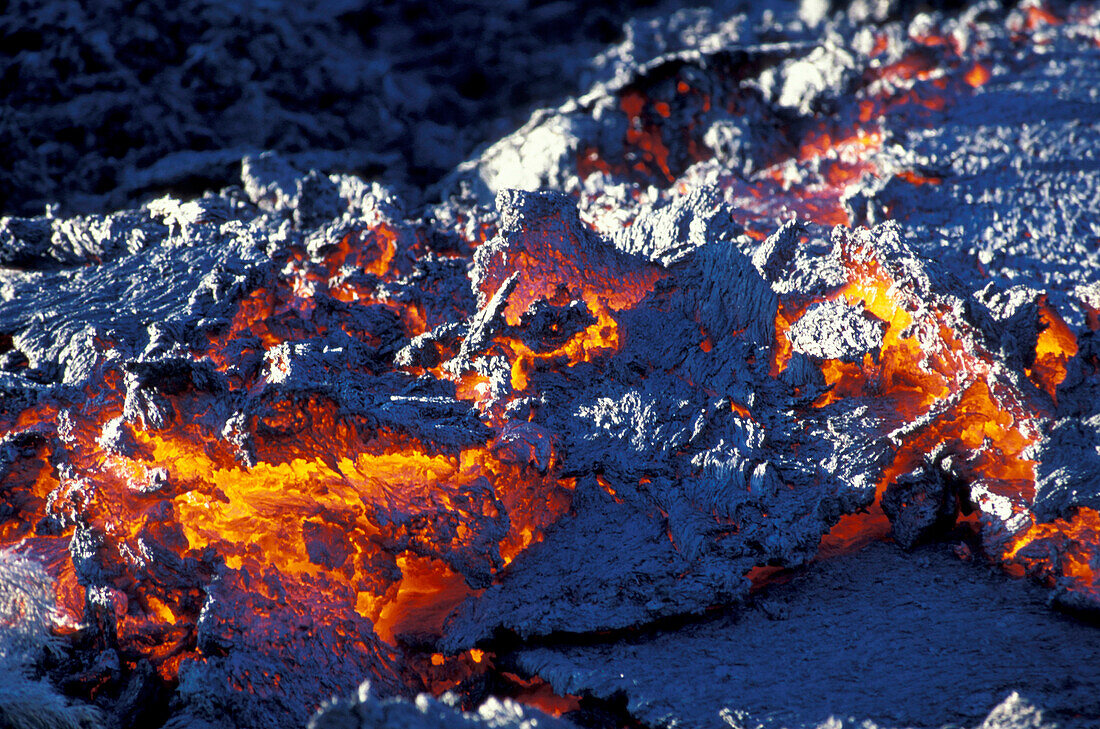 Close up of molten lava, Mount Etna, Sicily, Italy
