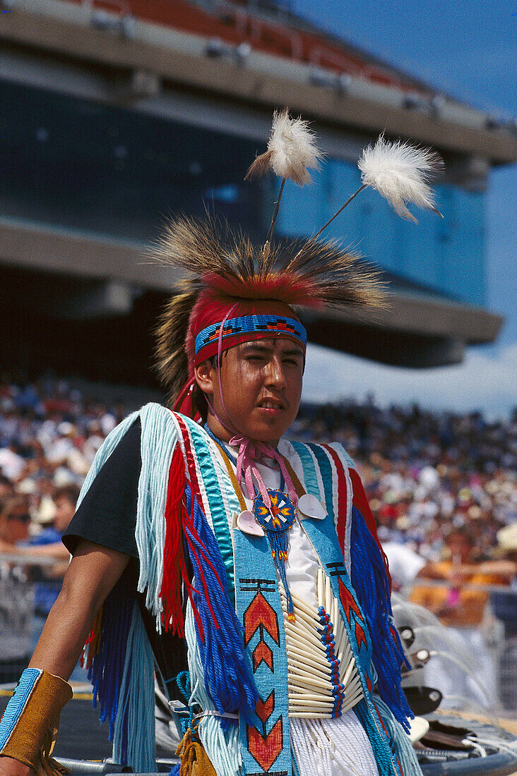 Indian in folk costume, Calgary Stampede Alberta, Canada