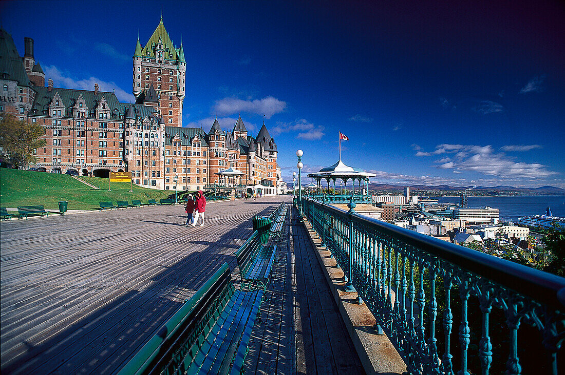 Terrace Dufferin, Chateau Frontenac, Quebec City, Quebec, Canada, North America, America