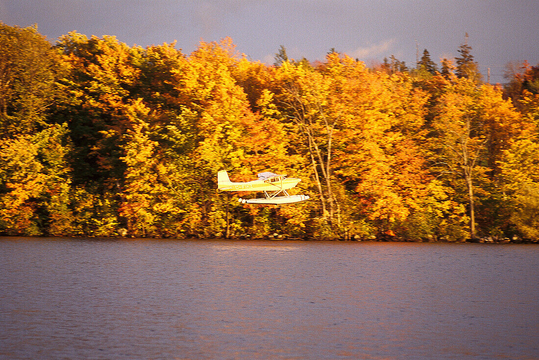 Lac St. Augustin in autumn, Quebec, Canada, North America, America