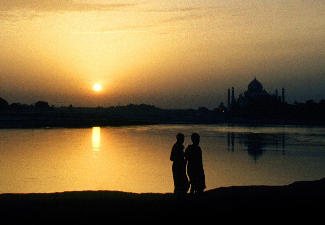 Taj Mahal, Reflection in Yamuna River, Agra, Uttar Pradesh India, Asia