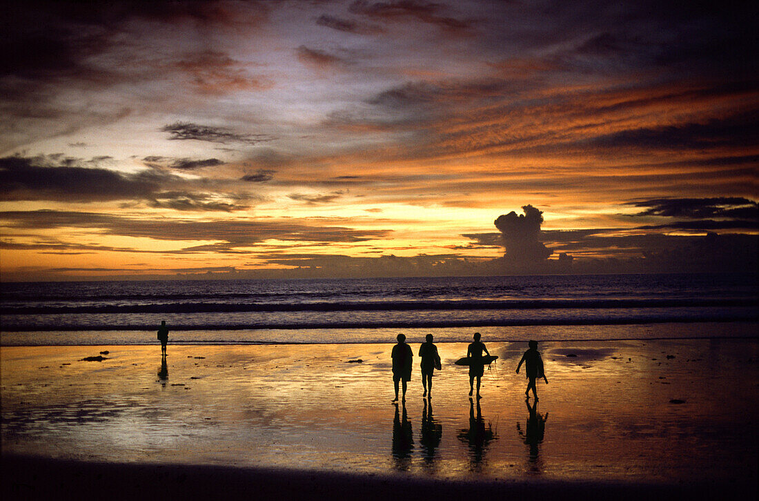 Sunset at Kuta Beach, Kuta, Bali Indonesia, Asia