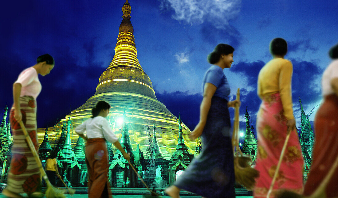 Shwedagon Pagode, Rangoon, Myanmar, Asien