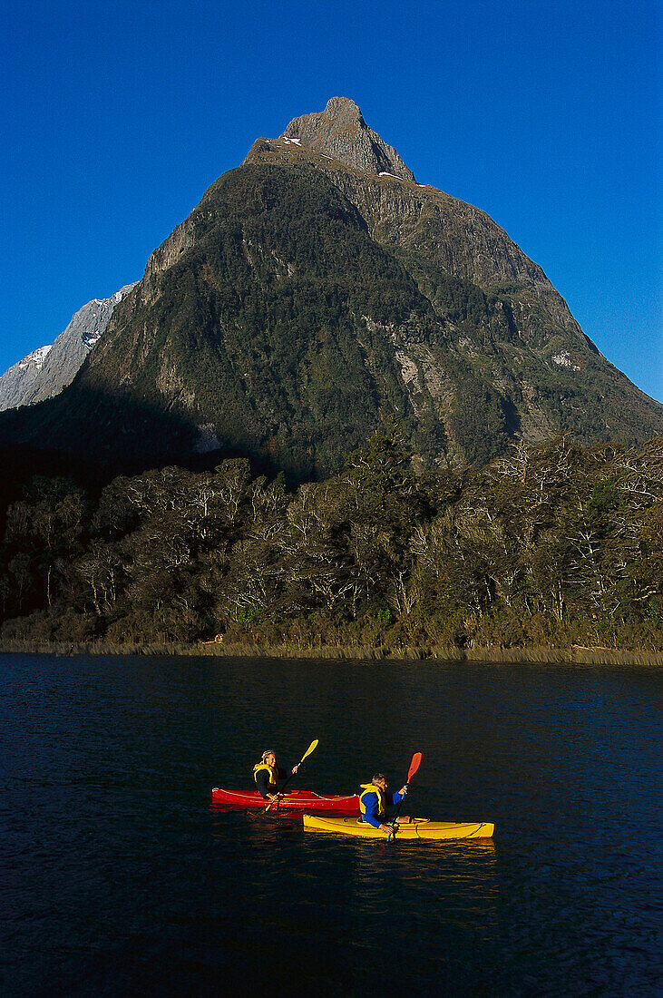 Seakajaking, Milford Sound, Milford Sound and Mitre Peak Southern Island, New Zealand