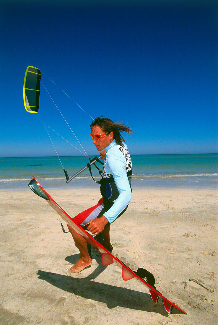 Kitesurfer, Beach, Djerba Tunesia
