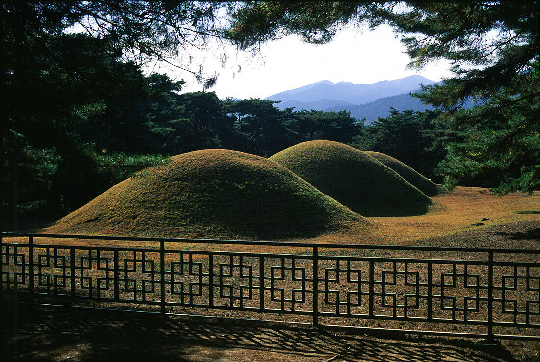 Royal tombs on Namsan Mountain, Geongju Kyongju, , Geongju, South Korea Asia
