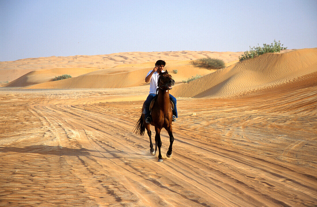 Riding, desert near Sur, Sultanat Oman