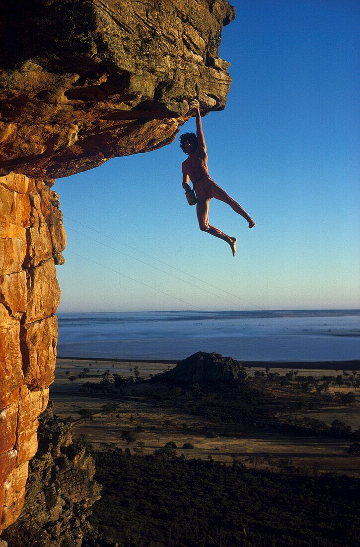 Freeclimber, Stefan Glowacz, Mount Arapiles, Victoria Australien-ROA