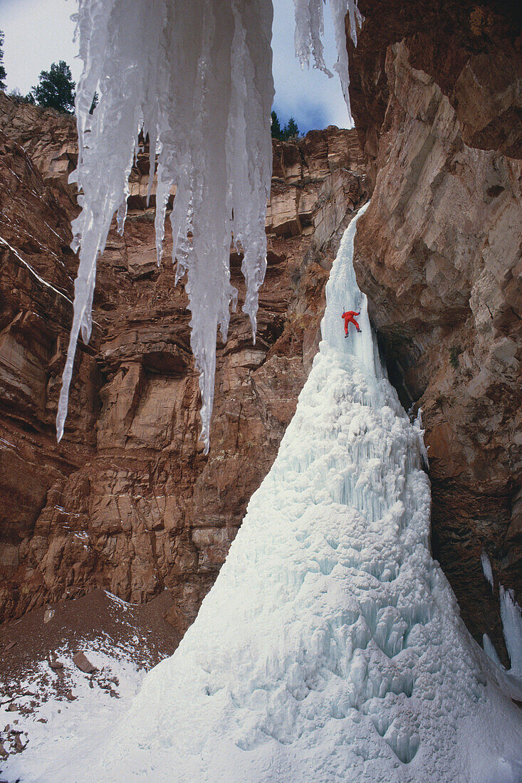 Eisklettern in Colorado, USA