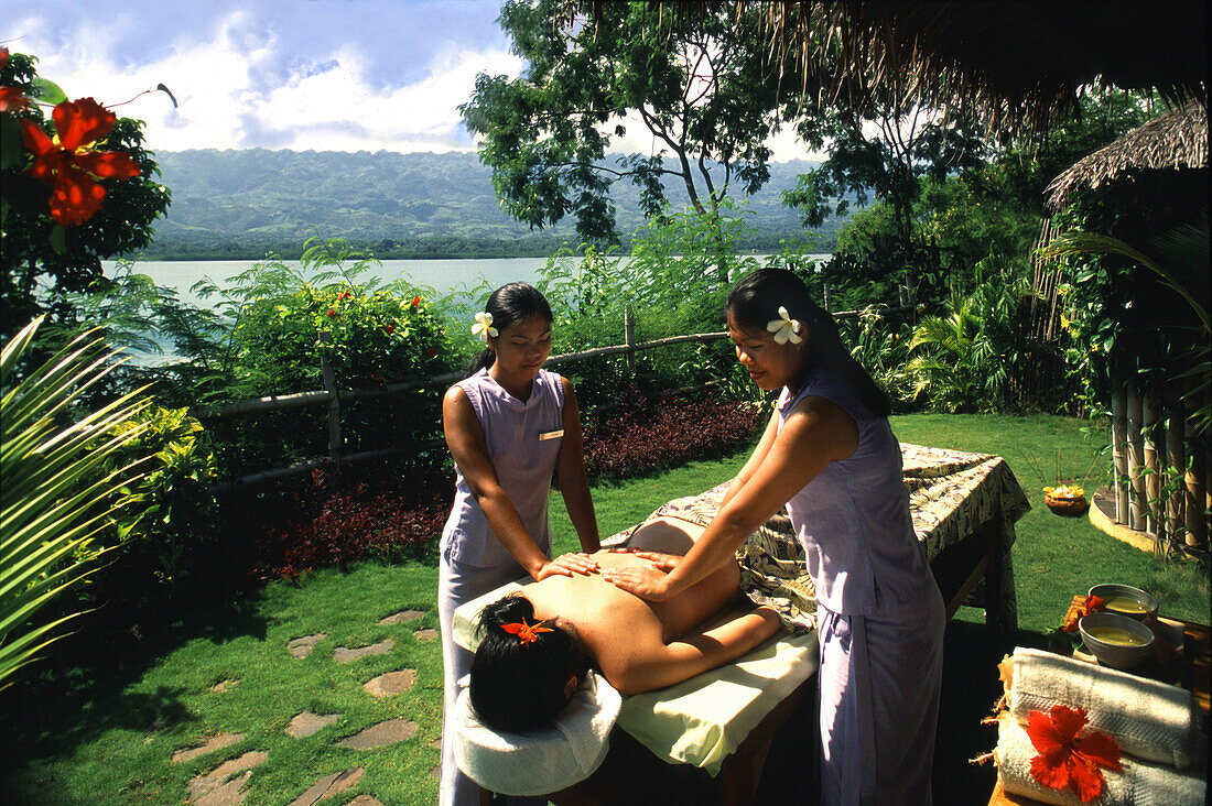 Four-hand massage, Badian Island, Cebu Philippines