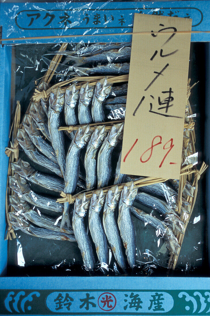 Getrocknete Fische, Tokio, Japan