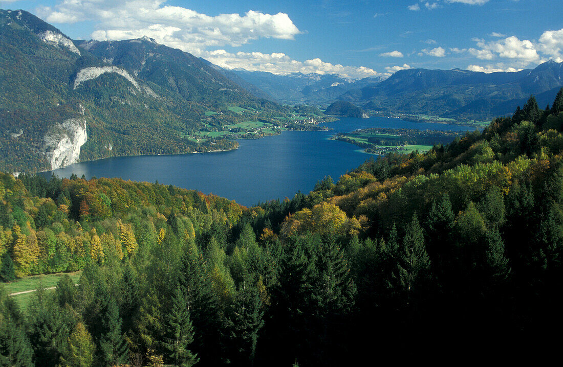 View from mount Zwoelferhorn Wolfgangsee, Salzkammergut, Austria